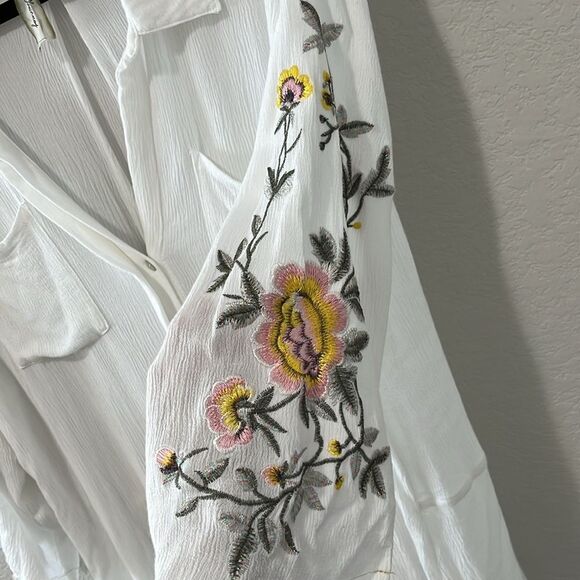 ARATTA SILENT JOURNEY Floral Embroidered Long Sleeve Tunic Blouse, Size M - Picture 10 of 14